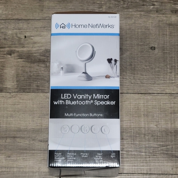 Homewerks Mirror with LED Light and Bluetooth Speaker and Microphone - Picture 5 of 8